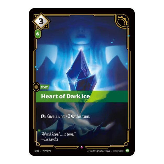 Heart of Dark Ice (SFD) #052/221 Rare (Foil Near Mint) Spiritforged Riftbound: League of Legends Trading Card Game: 2026