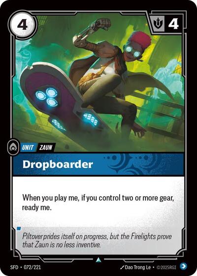 Dropboarder (SFD) #072/221 Uncommon (Near Mint) Spiritforged Riftbound: League of Legends Trading Card Game: 2026