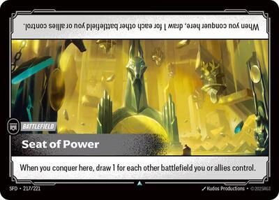 Seat of Power (SFD) #217/221 Uncommon (Near Mint) Spiritforged Riftbound: League of Legends Trading Card Game: 2026