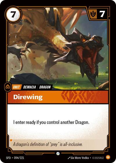 Direwing (SFD) #094/221 Common (Foil Near Mint) Spiritforged Riftbound: League of Legends Trading Card Game: 2026