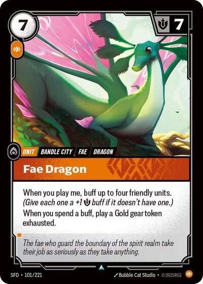 Fae Dragon (SFD) #101/221 Uncommon (Foil Near Mint) Spiritforged Riftbound: League of Legends Trading Card Game: 2026