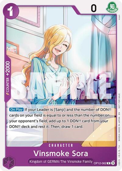 Vinsmoke Sora (Tournament Pack 2026 Vol. 1) (OP-PR) #OP12-062 Rare (Near Mint) One Piece Promotion Cards One Piece Card Game: 2022