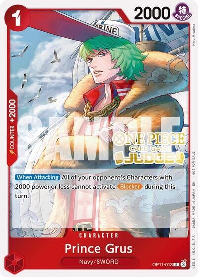Prince Grus (Judge Pack Vol. 7) (OP-PR) #OP11-013 Rare (Foil Lightly Played) One Piece Promotion Cards One Piece Card Game: 2022