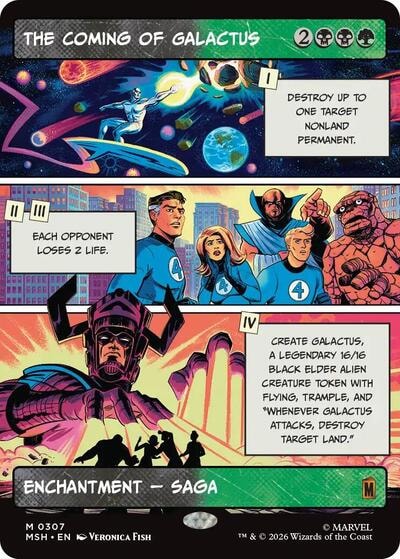 The Coming of Galactus (Borderless) (MSH) #307 Mythic Rare (Foil Near Mint) Marvel Super Heroes Magic: The Gathering: 2026