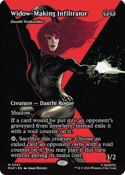 Widow Making Infiltrator Dauthi Voidwalker Borderless (MAR) #63 Mythic Rare (Near Mint) Marvel Universe Eternal-Legal Magic: The Gathering: 2025