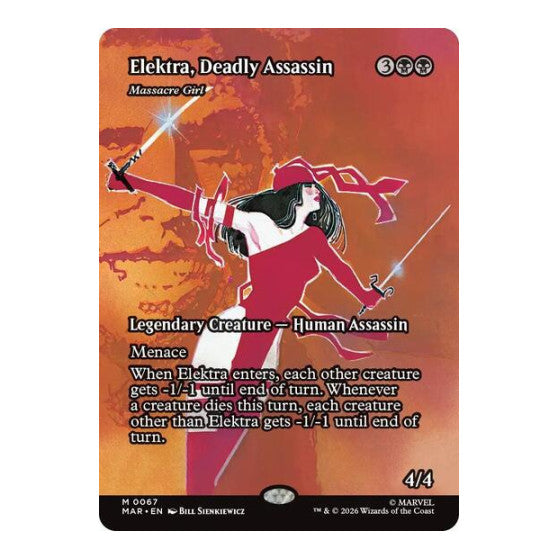 Elektra, Deadly Assassin - Massacre Girl (Borderless) (MAR) #67 Mythic Rare (Near Mint) Marvel Universe Eternal-Legal Magic: The Gathering: 2025