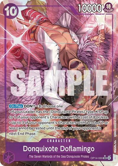 Donquixote Doflamingo OP14 069 Alternate Art (OP14) #OP14-069 Secret Rare (Foil Near Mint) The Azure Sea's Seven One Piece Card Game: 2026