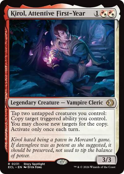 Kirol Attentive First Year (ECL) #231 Rare (Near Mint) Lorwyn Eclipsed Magic: The Gathering: 2026