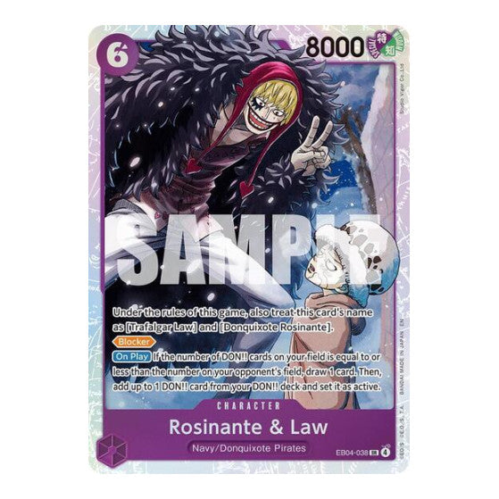 Rosinante & Law (OP14) #EB04-038 Super Rare (Foil Near Mint) The Azure Sea's Seven One Piece Card Game: 2026