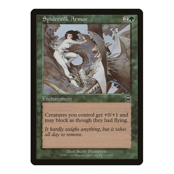 Spidersilk Armor (MMQ) #273 Common (Moderately Played) Mercadian Masques Magic: The Gathering: 1999
