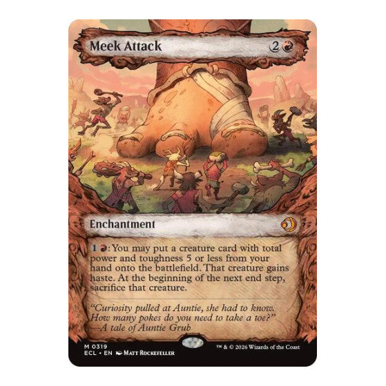 Meek Attack (0319) (Showcase) (ECL) #319 Mythic Rare (Near Mint) Lorwyn Eclipsed Magic: The Gathering: 2026