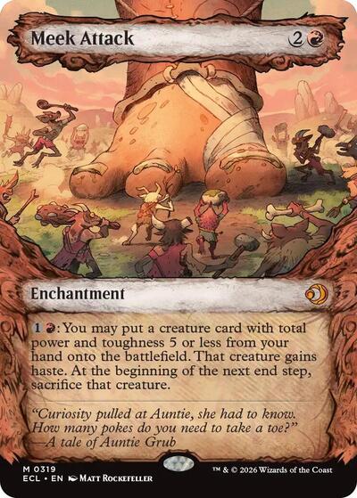Meek Attack 0319 Showcase (ECL) #319 Mythic Rare (Near Mint) Lorwyn Eclipsed Magic: The Gathering: 2026