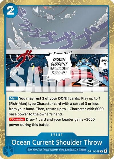 Ocean Current Shoulder Throw (OP14) #OP14-058 Rare (Foil Lightly Played) The Azure Sea's Seven One Piece Card Game: 2026