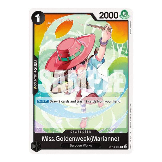 Miss.Goldenweek(Marianne) (OP14) #OP14-085 Uncommon (Damaged) The Azure Sea's Seven One Piece Card Game: 2026