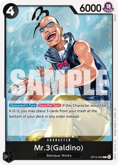 Mr.3(Galdino) (OP14) #OP14-092 Rare (Foil Lightly Played) The Azure Sea's Seven One Piece Card Game: 2026