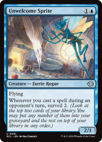 Unwelcome Sprite (ECL) #81 Uncommon (Lightly Played) Lorwyn Eclipsed Magic: The Gathering: 2026