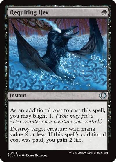 Requiting Hex (ECL) #116 Uncommon (Lightly Played) Lorwyn Eclipsed Magic: The Gathering: 2026