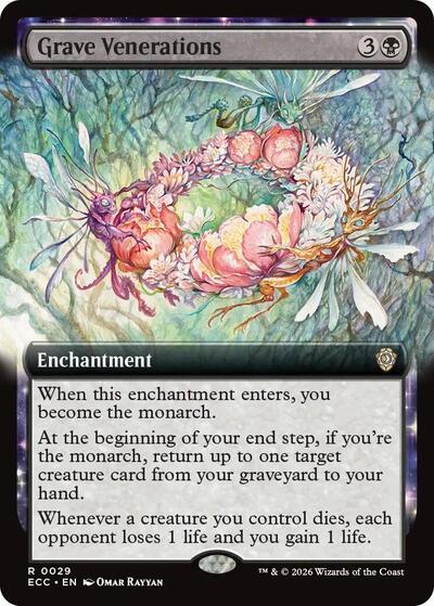 Grave Venerations Extended Art (ECC) #29 Rare (Lightly Played) Commander: Lorwyn Eclipsed Magic: The Gathering: 2026