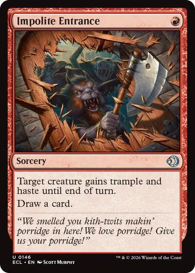 Impolite Entrance (ECL) #146 Uncommon (Lightly Played) Lorwyn Eclipsed Magic: The Gathering: 2026