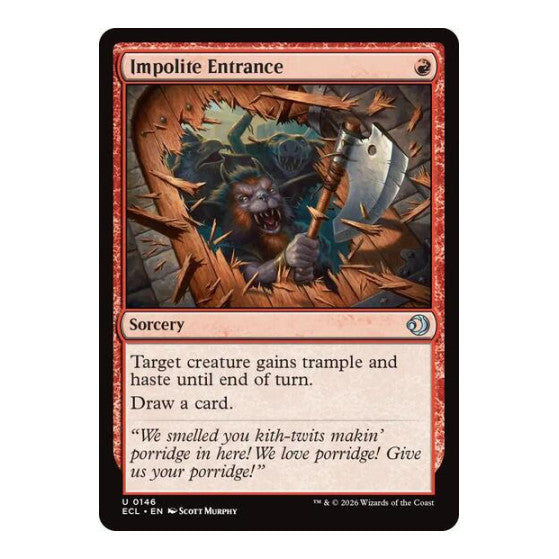 Impolite Entrance (ECL) #146 Uncommon (Lightly Played) Lorwyn Eclipsed Magic: The Gathering: 2026