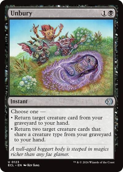 Unbury (ECL) #123 Uncommon (Lightly Played) Lorwyn Eclipsed Magic: The Gathering: 2026
