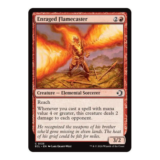 Enraged Flamecaster (ECL) #135 Common Lorwyn Eclipsed Magic: The Gathering: 2026