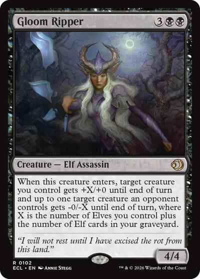 Gloom Ripper (ECL) #102 Rare (Near Mint) Lorwyn Eclipsed Magic: The Gathering: 2026