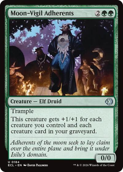 Moon Vigil Adherents (ECL) #184 Uncommon (Lightly Played) Lorwyn Eclipsed Magic: The Gathering: 2026