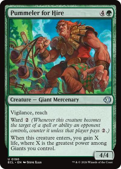 Pummeler for Hire (ECL) #190 Uncommon (Lightly Played) Lorwyn Eclipsed Magic: The Gathering: 2026