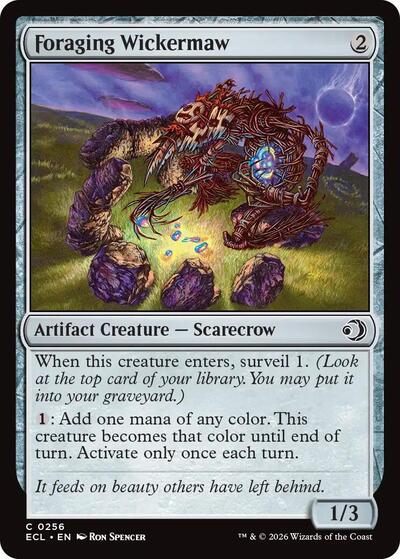Foraging Wickermaw (ECL) #256 Common (Lightly Played) Lorwyn Eclipsed Magic: The Gathering: 2026