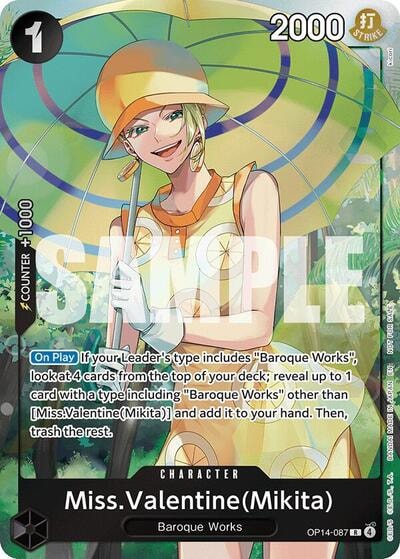 MissValentineMikita Dash Pack (OP14) #OP14-087 Rare (Foil Near Mint) The Azure Sea's Seven One Piece Card Game: 2026