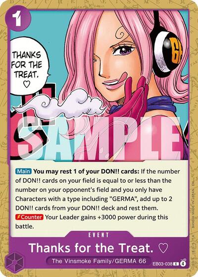 Thanks for the Treat. (EB-03) #EB03-038 Common (Near Mint) Extra Booster: One Piece Heroines Edition One Piece Card Game: 2026