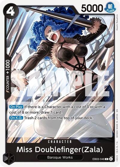 Miss Doublefinger(Zala) (EB-03) #EB03-046 Common (Near Mint) Extra Booster: One Piece Heroines Edition One Piece Card Game: 2026