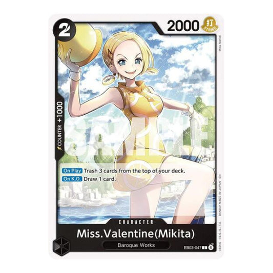 Miss.Valentine(Mikita) (EB03) #EB03-047 Common (Near Mint) Extra Booster: One Piece Heroines Edition One Piece Card Game: 2026
