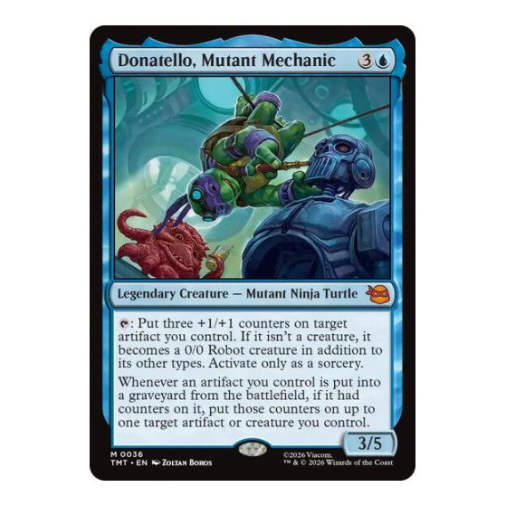 Donatello, Mutant Mechanic (TMT) #36 Mythic Rare (Near Mint) Teenage Mutant Ninja Turtles Magic: The Gathering: 2026