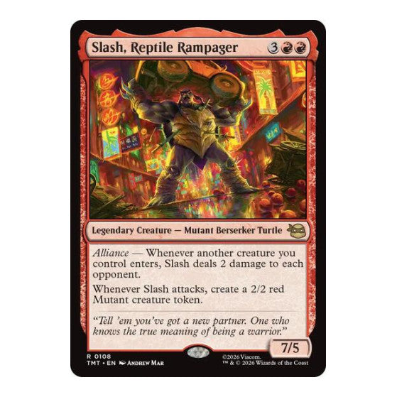 Slash, Reptile Rampager (TMT) #108 Rare (Lightly Played) Teenage Mutant Ninja Turtles Magic: The Gathering: 2026