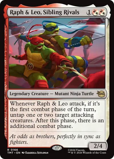 Raph and Leo Sibling Rivals (TMT) #166 Rare (Foil Lightly Played) Teenage Mutant Ninja Turtles Magic: 2026