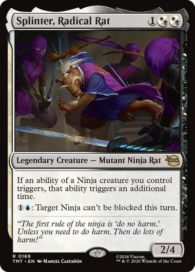 Splinter Radical Rat (TMT) #169 Rare (Near Mint) Teenage Mutant Ninja Turtles Magic: The Gathering: 2026
