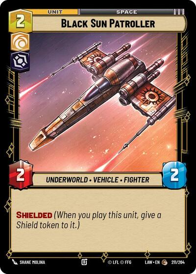 Black Sun Patroller (LAW) #211/264 Common (Near Mint) A Lawless Time Star Wars: Unlimited: 2026