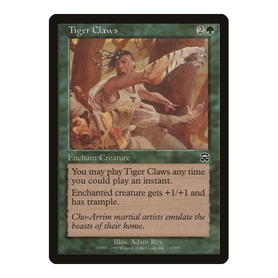 Tiger Claws (MMQ) #279 Common (Lightly Played) Mercadian Masques Magic: The Gathering: 1999