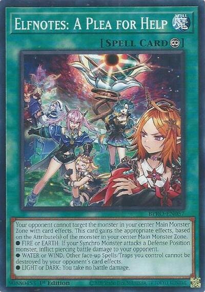 Elfnotes A Plea for Help (BPRO) #BPRO-EN057 Common (1st Edition Near Mint) Burst Protocol YuGiOh: 2026