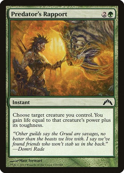 Predators Rapport (GTC) #129 Common Gatecrash Magic: The Gathering: 2013