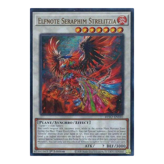 Elfnote Seraphim Strelitzia (BPRO) #BPRO-EN040 Ultra Rare (1st Edition Near Mint) Burst Protocol YuGiOh: 2026