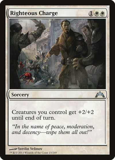 Righteous Charge (GTC) #23 Uncommon (Lightly Played) Gatecrash Magic: 2013