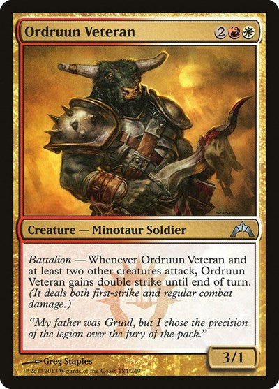 Ordruun Veteran (GTC) #184 Uncommon (Lightly Played) Gatecrash Magic: 2013