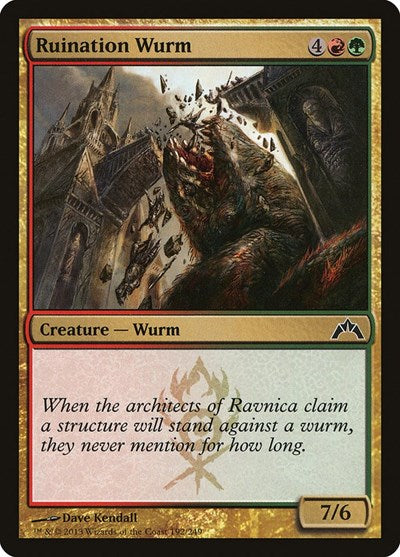 Ruination Wurm (GTC) #192 Common (Lightly Played) Gatecrash Magic: 2013