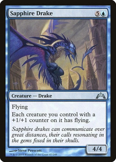 Sapphire Drake (GTC) #47 Uncommon (Lightly Played) Gatecrash Magic: The Gathering: 2013
