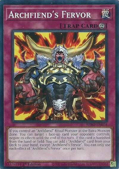 Archfiends Fervor (BPRO) #BPRO-EN074 Common (1st Edition Near Mint) Burst Protocol YuGiOh: 2026