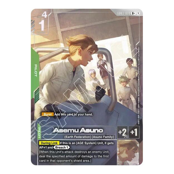 Asemu Asuno (R+) (GD03) #GD03-088 R+ (Holofoil Near Mint) Steel Requiem Gundam Card Game: 2026