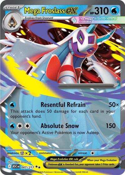 Mega Froslass ex 047 217 (ASC) #047/217 Double Rare (Holofoil Near Mint) ME: Ascended Heroes Pokemon: 2026
